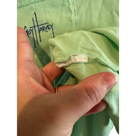 Guy Harvey XL Fishing T-Shirt The Flats Graphic Pocket Tee Mint Green - Picture 6 of 10